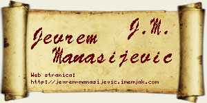 Jevrem Manasijević vizit kartica